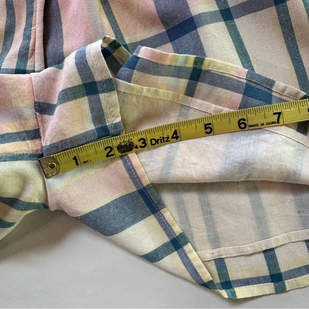 NWT Plaid Sleeveless Lined True Craft Romper with Pockets (M) - Picture 13 of 17